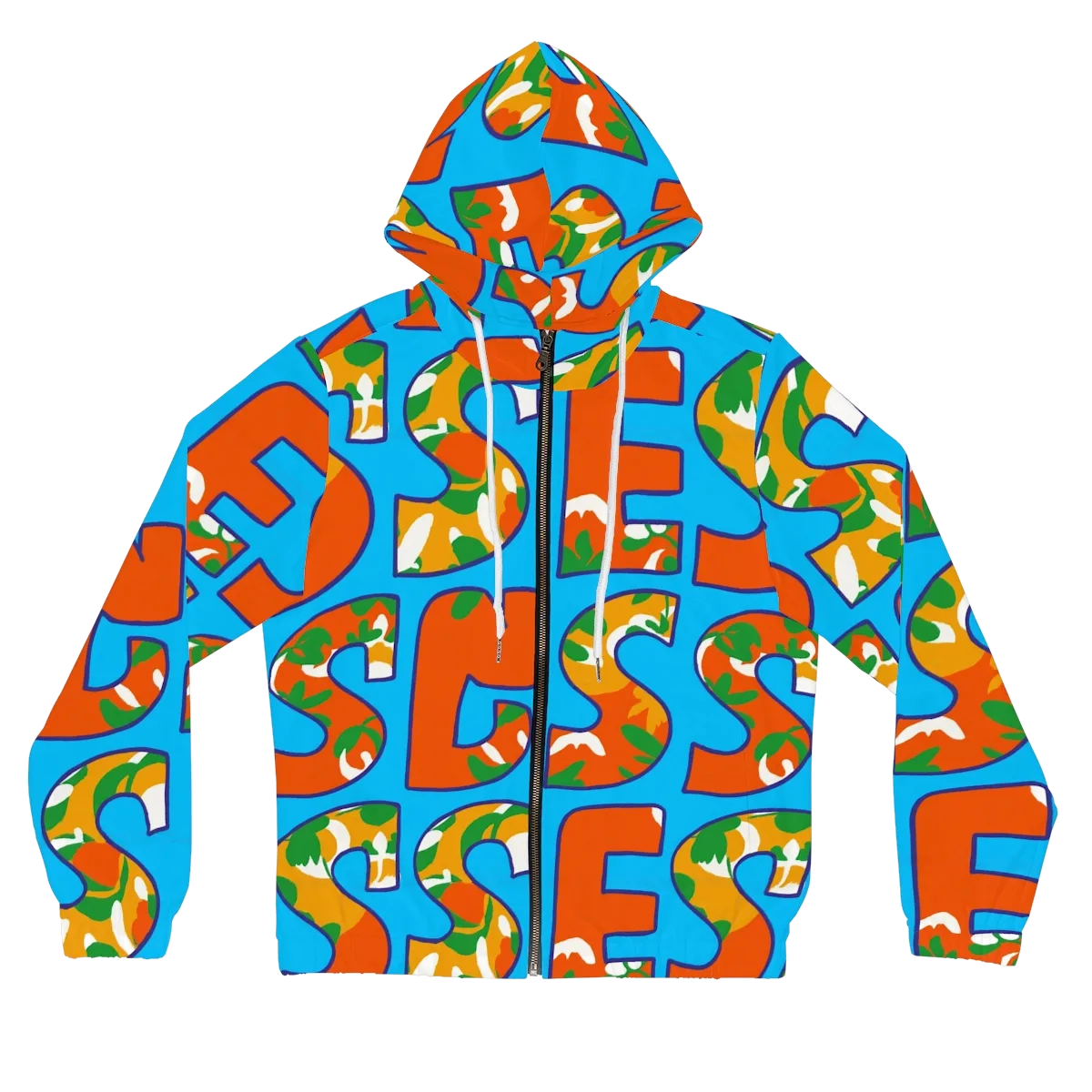 Electric Alphabet on Women's Full-Zip Hoodie — Front