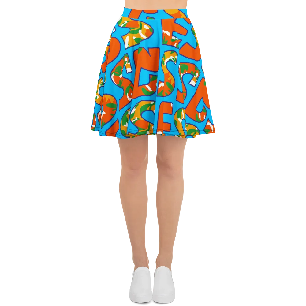 Electric Alphabet on Skater Skirt — Front