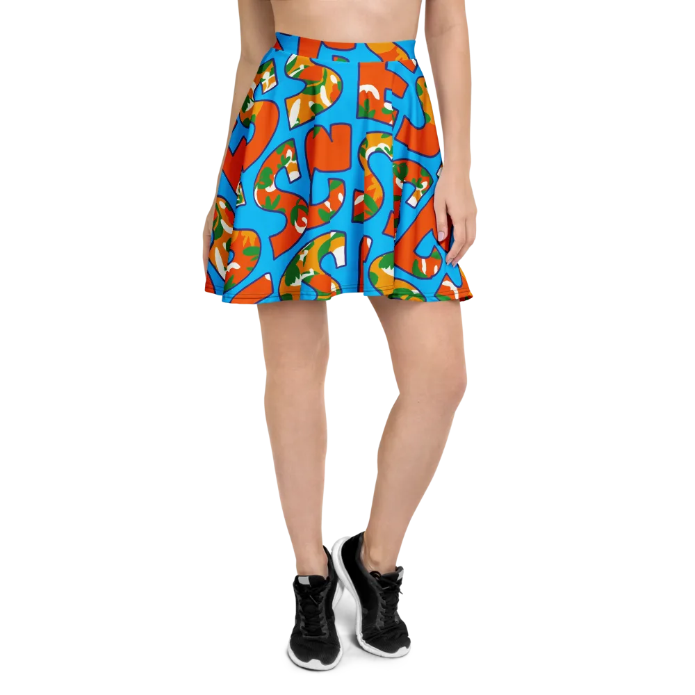 Electric Alphabet on Skater Skirt — Front