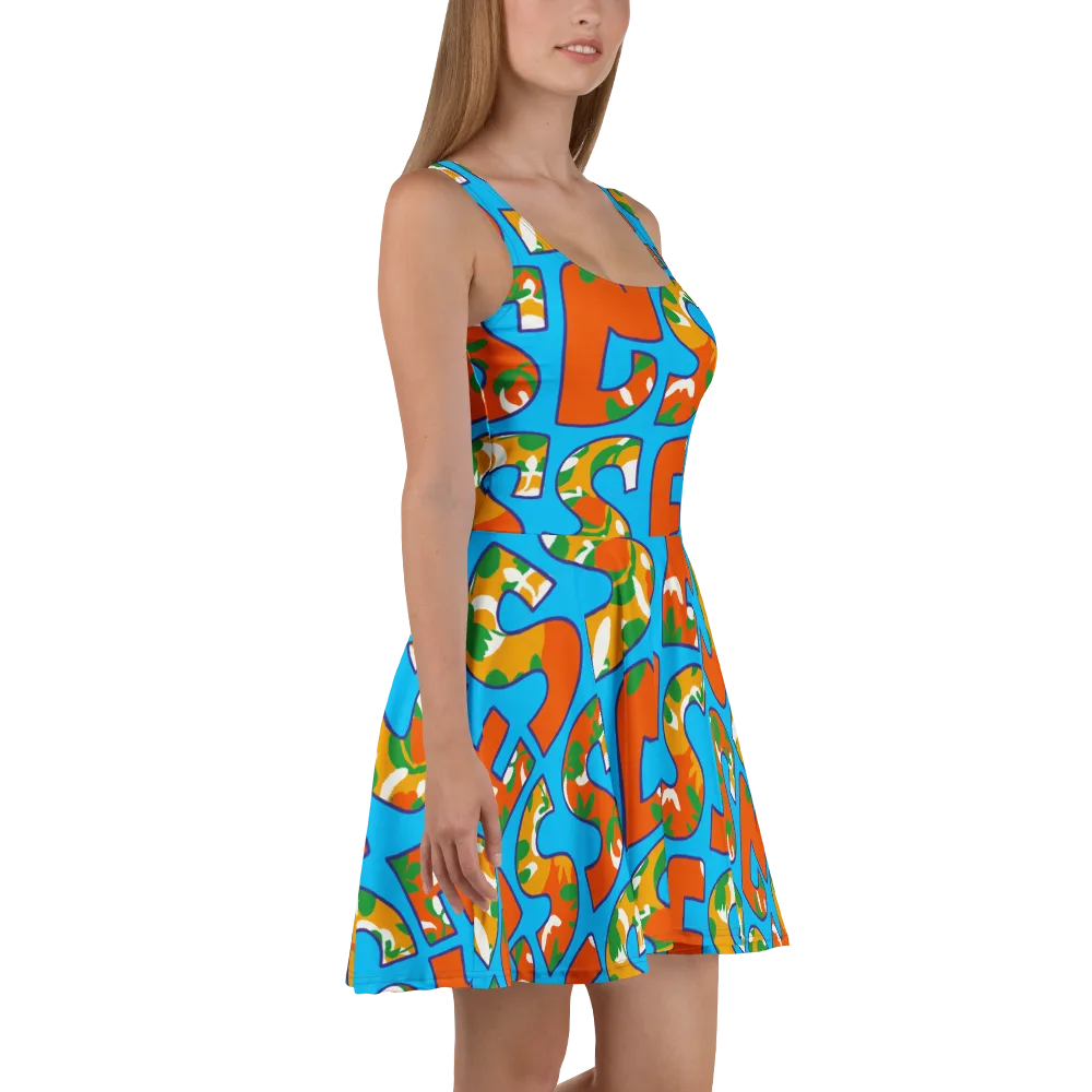 Electric Alphabet on Skater Dress — Right