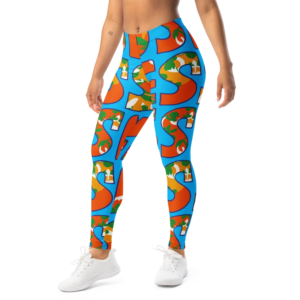 Electric Alphabet on Leggings — Left Front