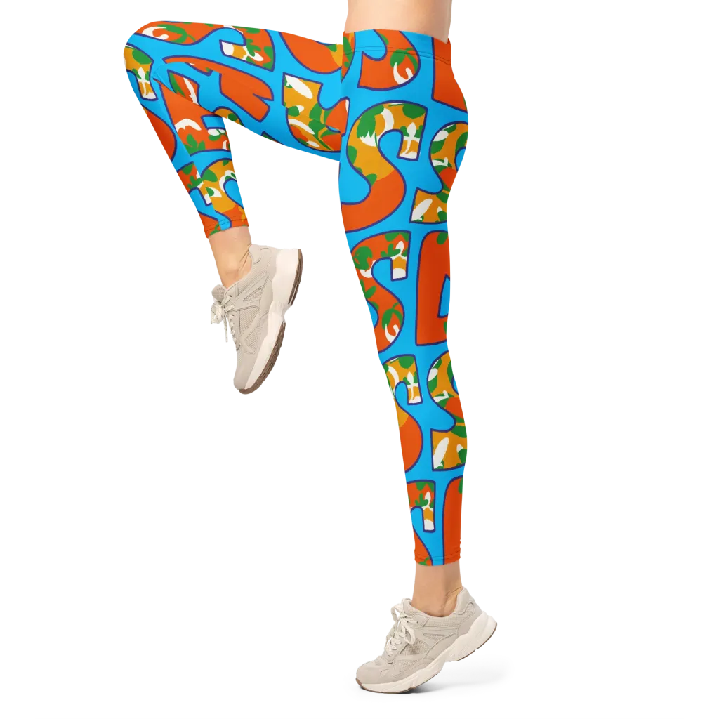 Electric Alphabet on Leggings — Left
