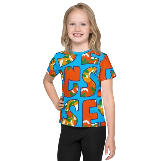 Electric Alphabet on a Kids Crew Neck T-Shirt