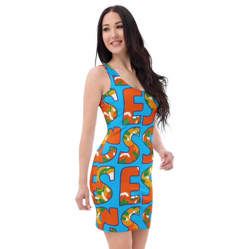 Electric Alphabet on Bodycon Dress — Right Front