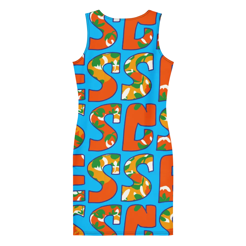 Electric Alphabet on Bodycon Dress — Back