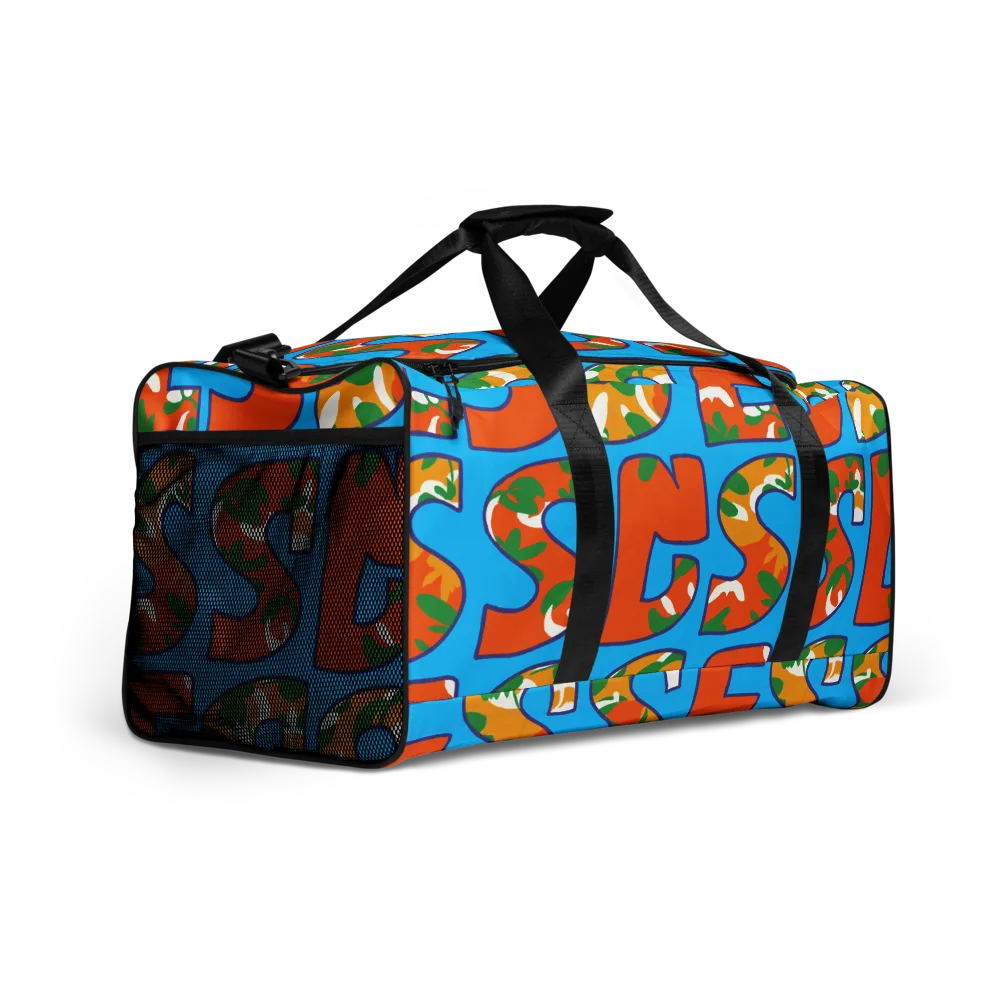 Electric Alphabet on Duffle Bag — Right Front