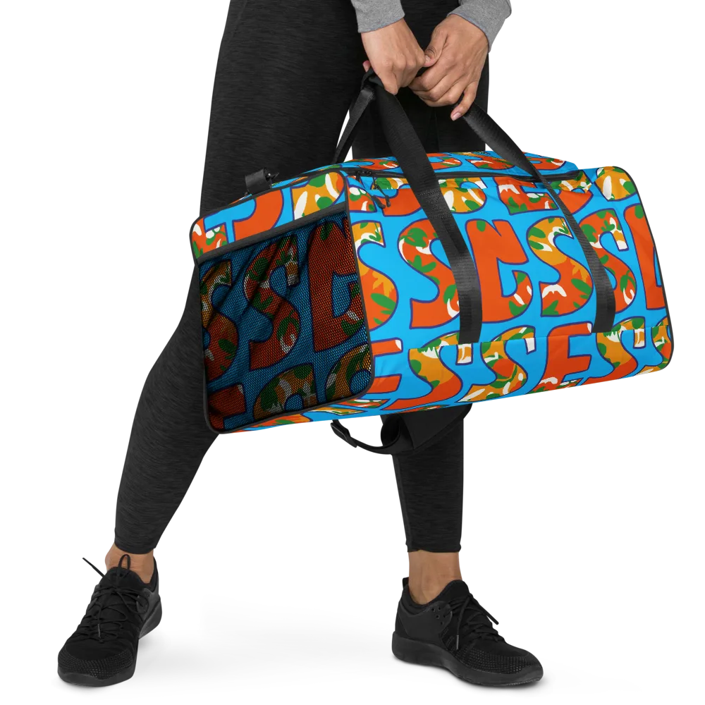 Electric Alphabet on Duffle Bag — Right Front