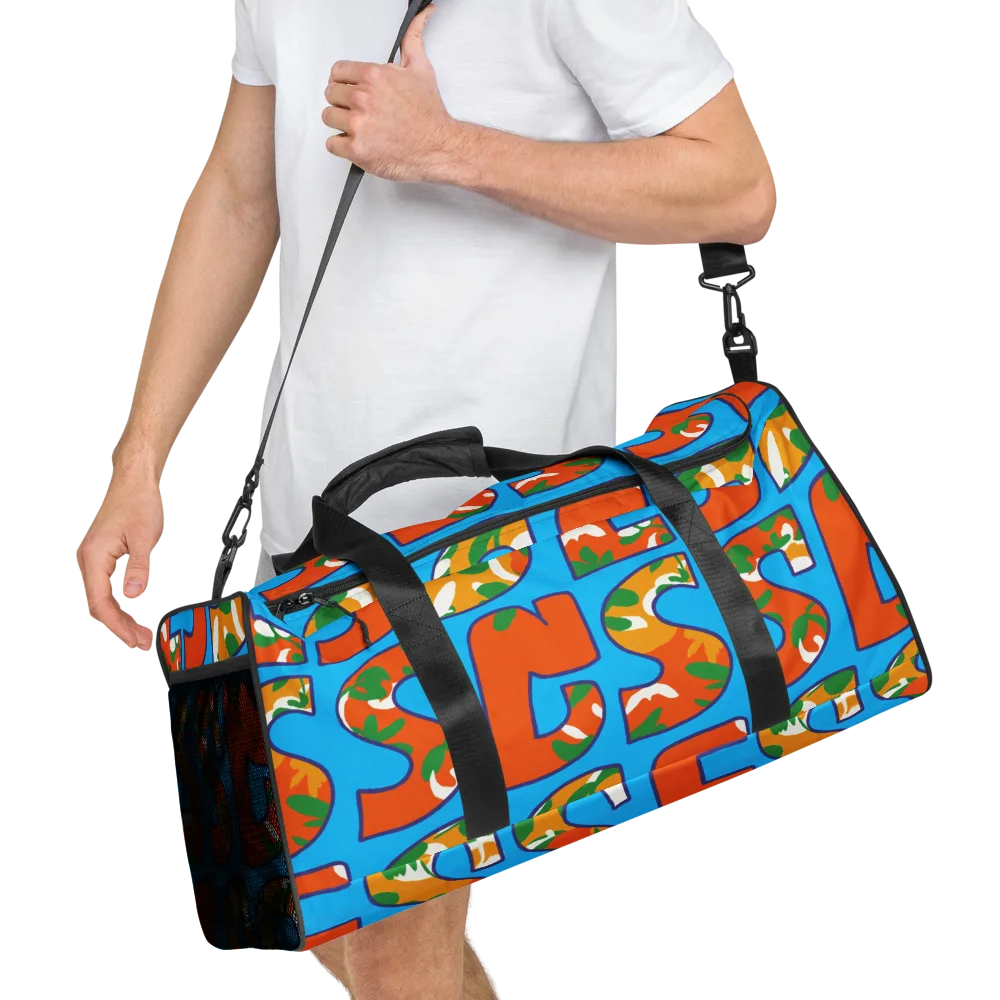 Electric Alphabet on Duffle Bag — Right Front