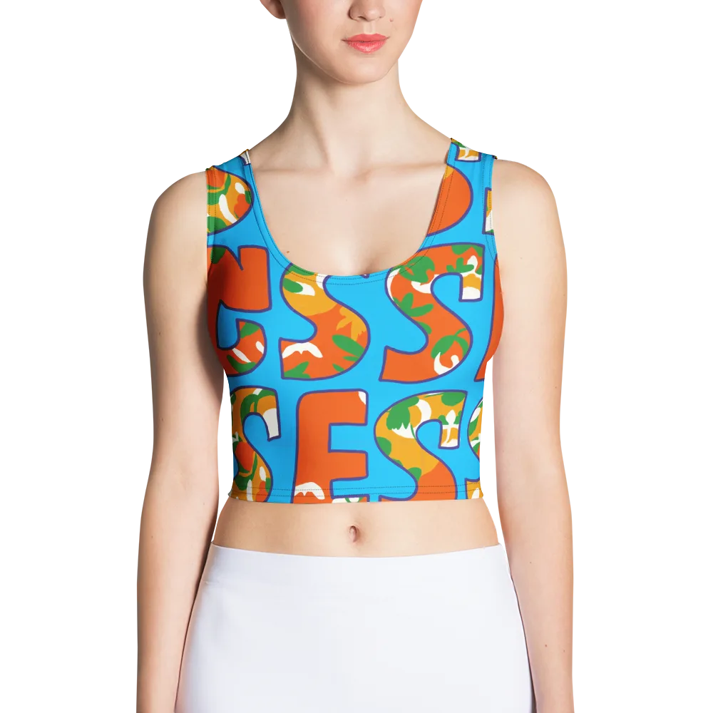 Electric Alphabet on Crop Top — Front