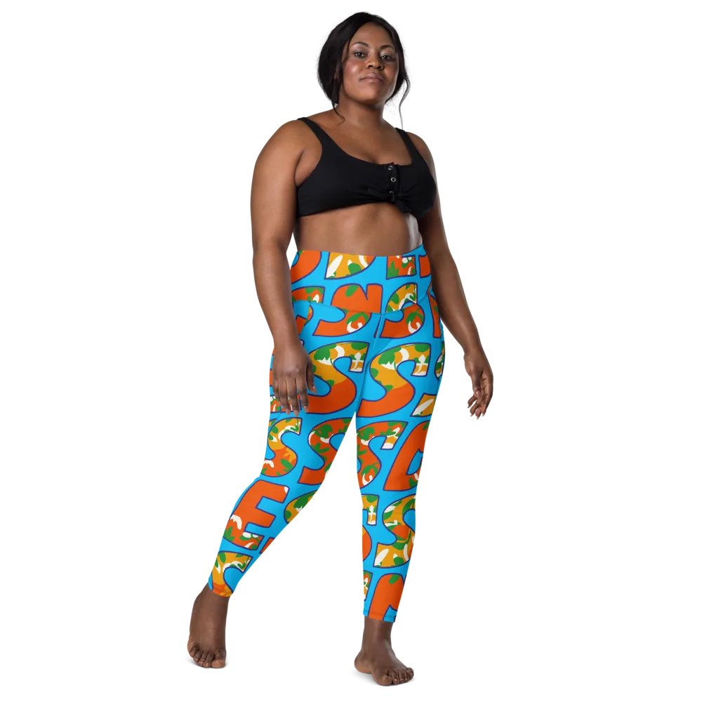 Electric Alphabet on Leggings with Pockets — Front