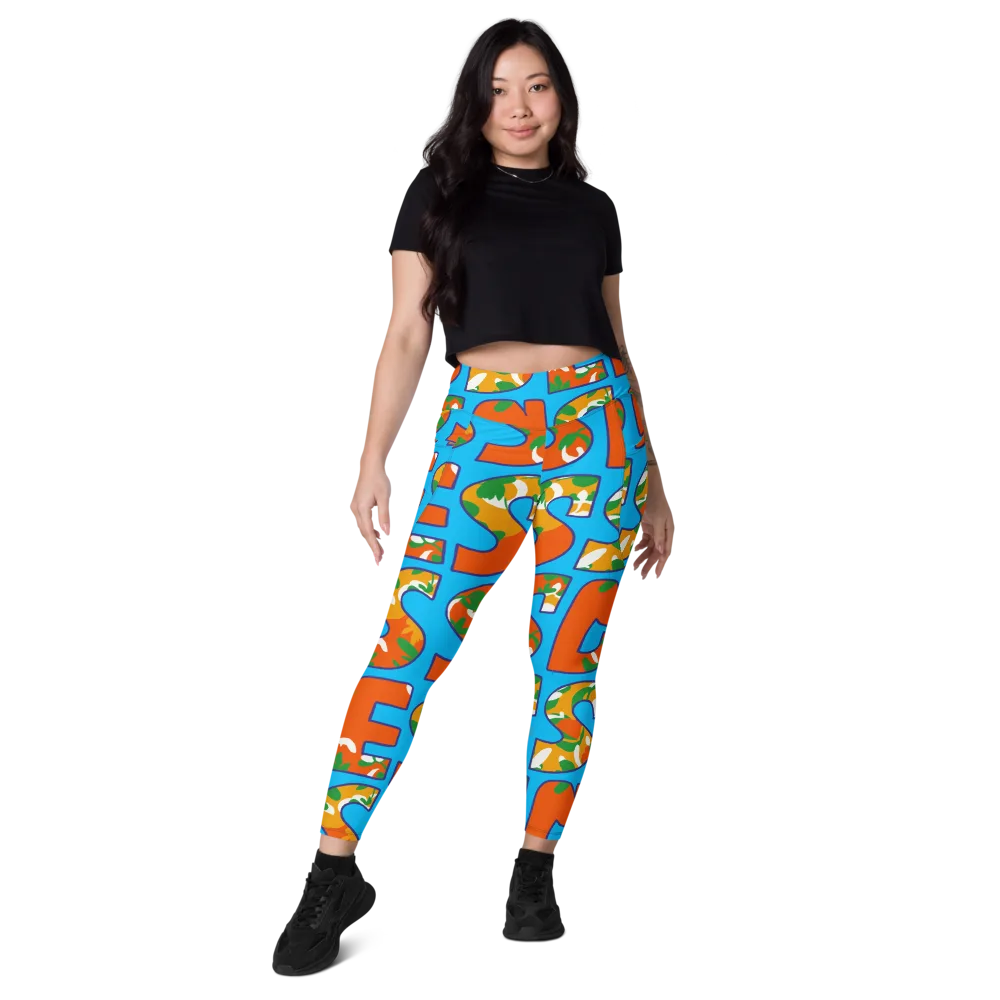 Electric Alphabet on Leggings with Pockets — Front