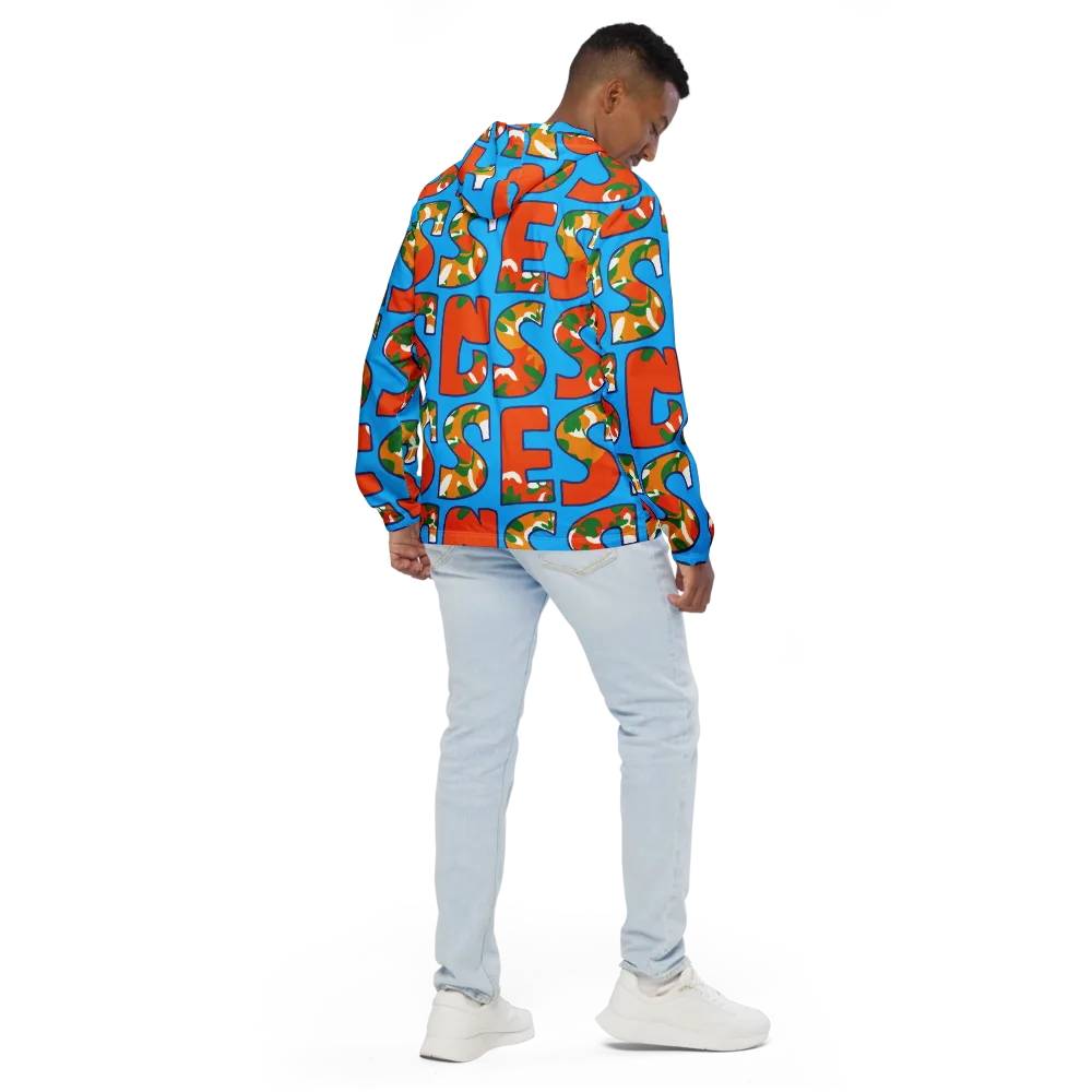 Electric Alphabet on Men's Windbreaker — Back