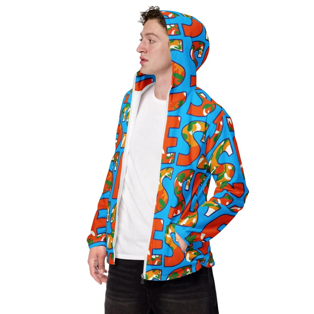 Electric Alphabet on Men's Windbreaker — Left Front