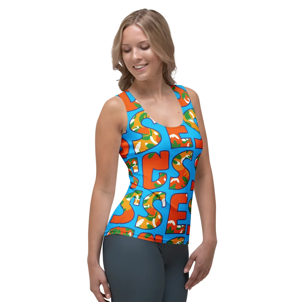 Electric Alphabet on Women's Tank Top — Right Front