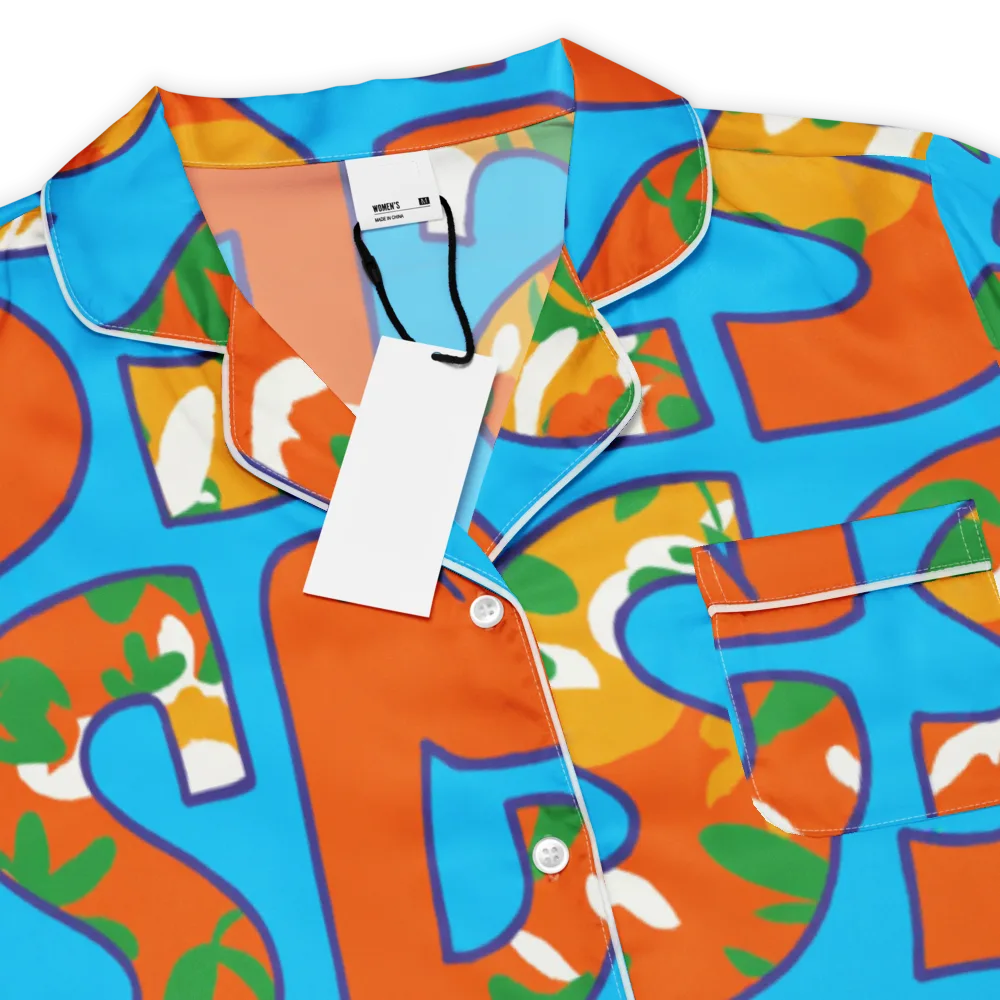 Electric Alphabet on Women's Short Sleeve Pajama Top — Product details