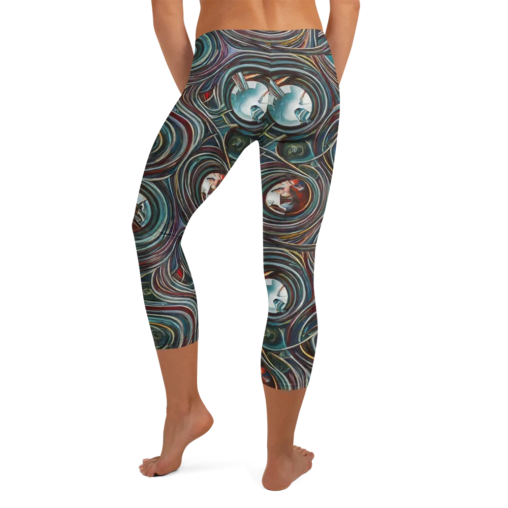 Vortex Portraits on Capri Leggings — Back