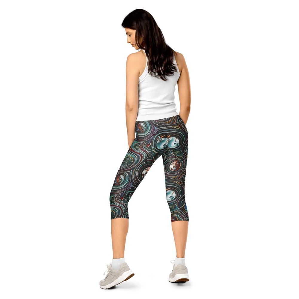 Vortex Portraits on Capri Leggings — Back