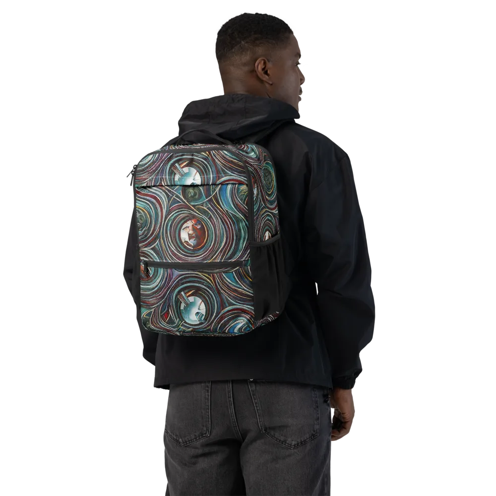 Vortex Portraits on Utility Backpack — Back