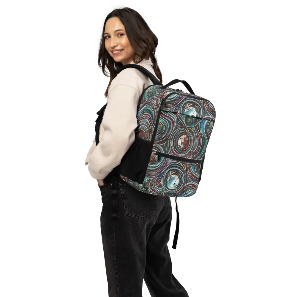 Vortex Portraits on Utility Backpack — Back