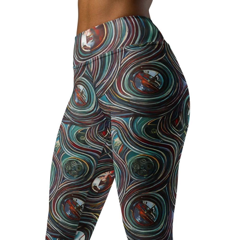 Vortex Portraits on Yoga Leggings — Left Front