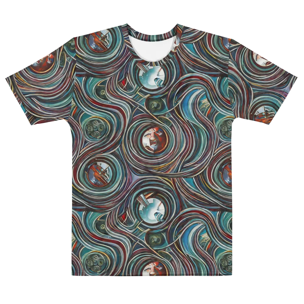 Vortex Portraits on Men's Cotton Crew Neck T-Shirt — Front
