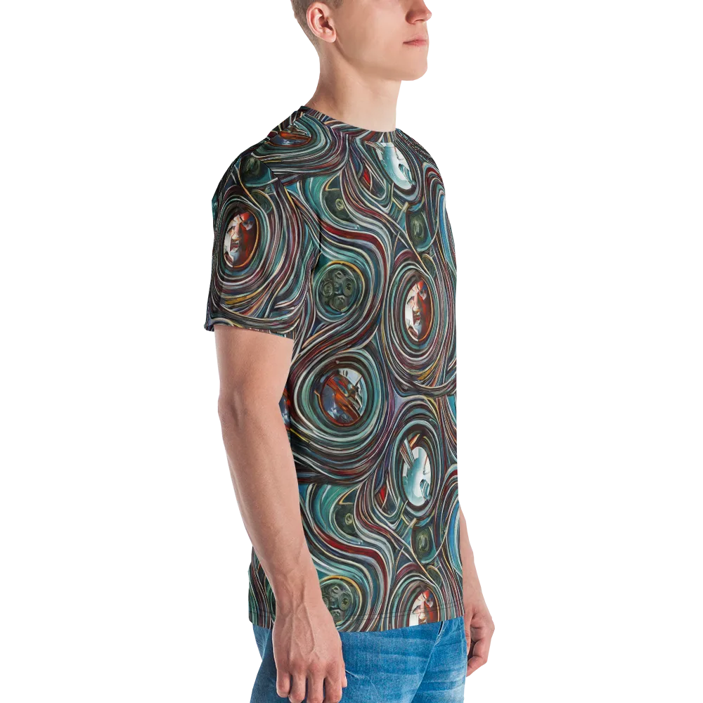 Vortex Portraits on Men's Crew Neck T-Shirt — Right