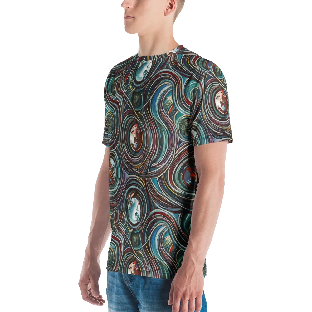 Vortex Portraits on Men's Crew Neck T-Shirt — Left