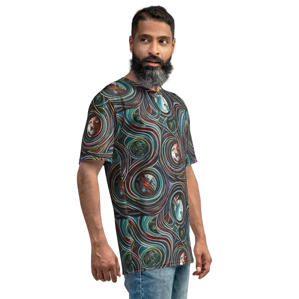 Vortex Portraits on Men's Crew Neck T-Shirt — Right