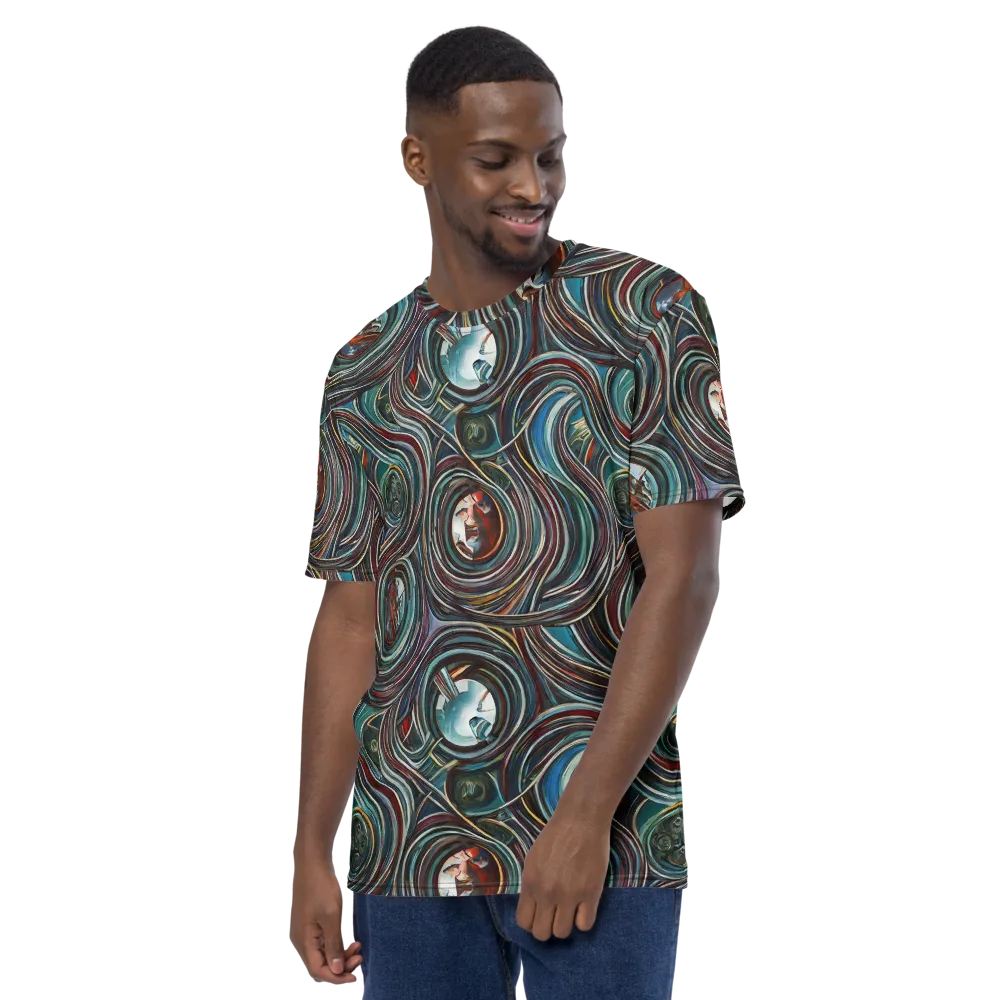 Vortex Portraits on Men's Crew Neck T-Shirt — Left