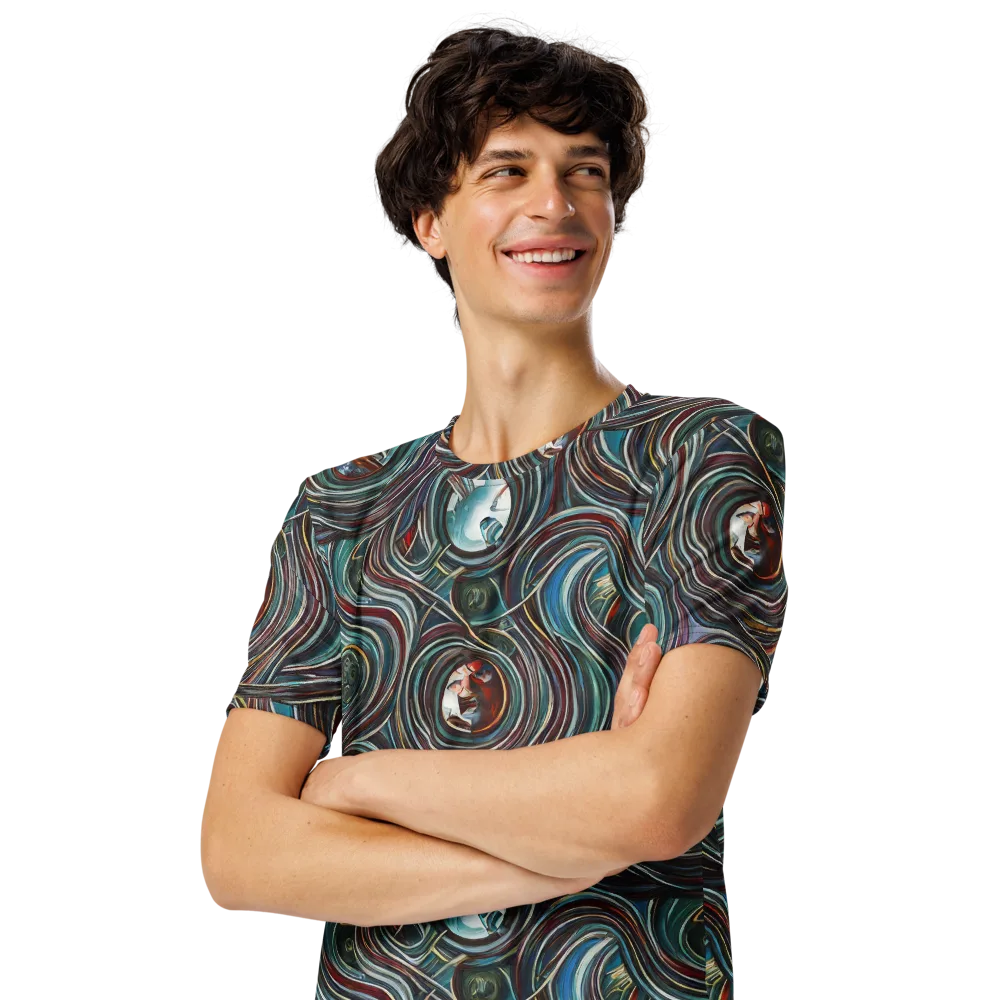 Vortex Portraits on Men's Crew Neck T-Shirt — Left Front