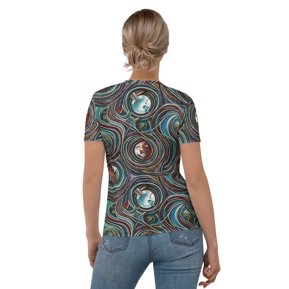 Vortex Portraits on Women's Crew Neck T-Shirt — Back