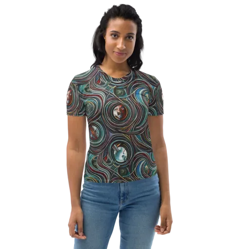 Vortex Portraits on a Women's Crew Neck T-Shirt