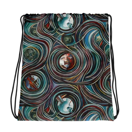 Vortex Portraits on a Drawstring Bag