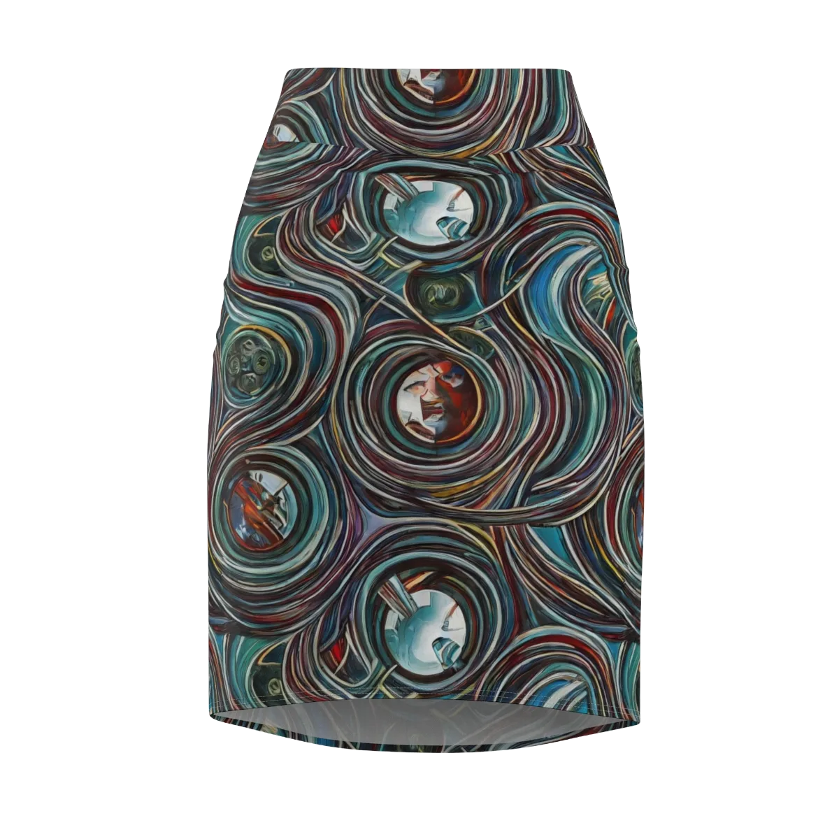 Vortex Portraits on Pencil Skirt — Front