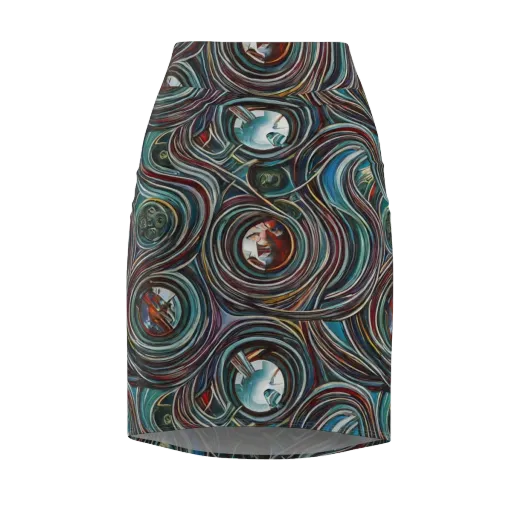 Vortex Portraits on a Pencil Skirt