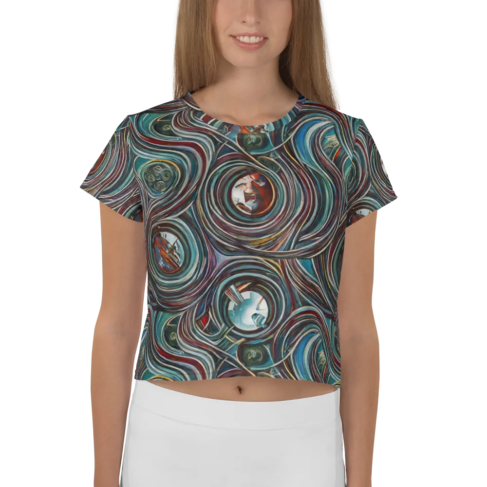 Vortex Portraits on Crop Tee — Front
