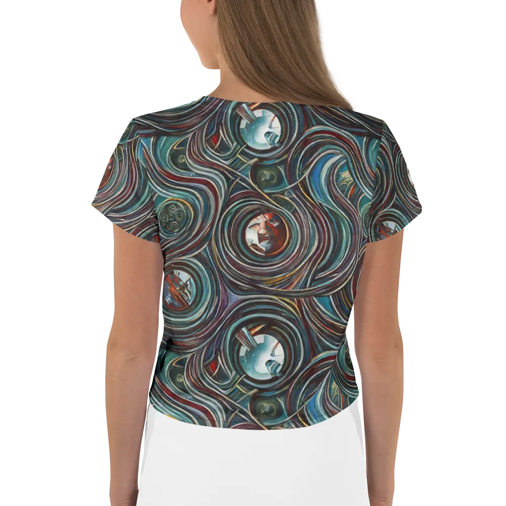 Vortex Portraits on Crop Tee — Back