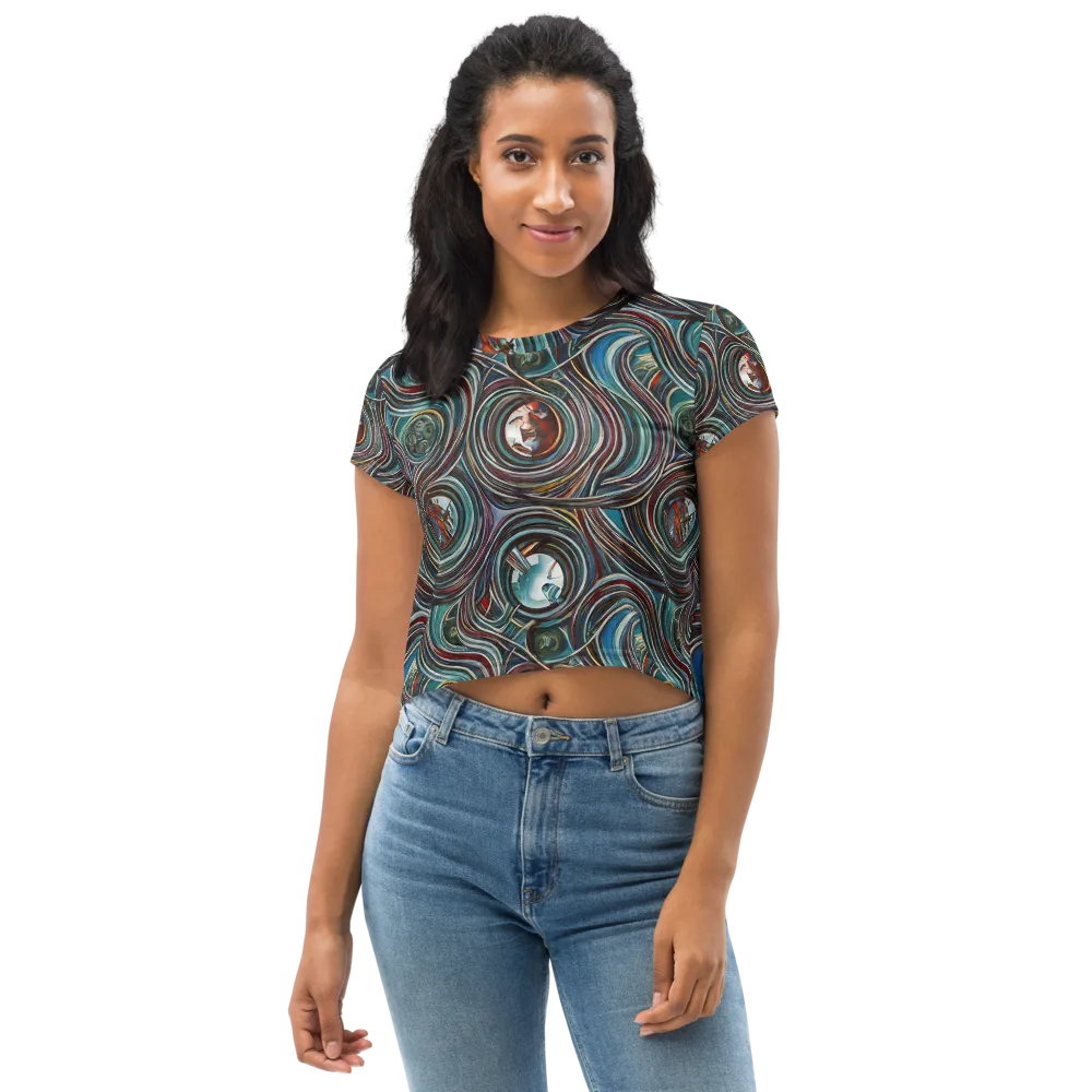Vortex Portraits on Crop Tee — Front