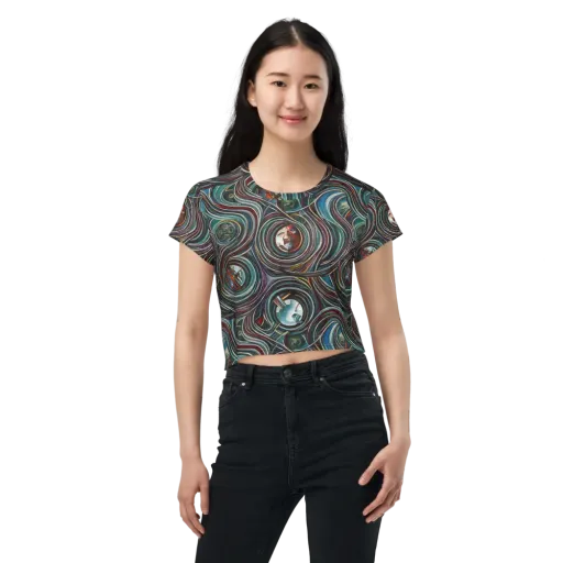 Vortex Portraits on a Crop Tee