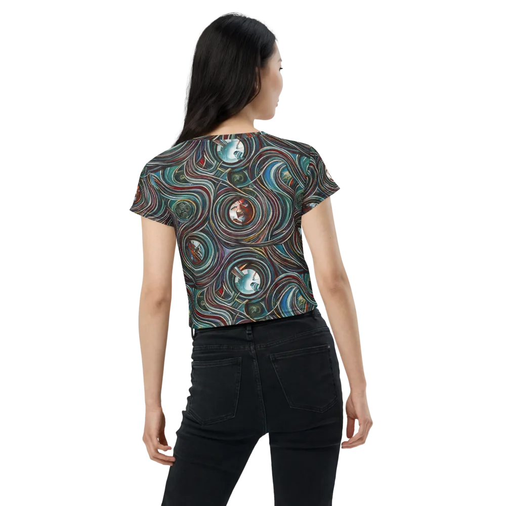 Vortex Portraits on Crop Tee — Back