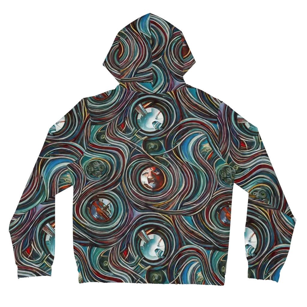 Vortex Portraits on Women's Full-Zip Hoodie — Back