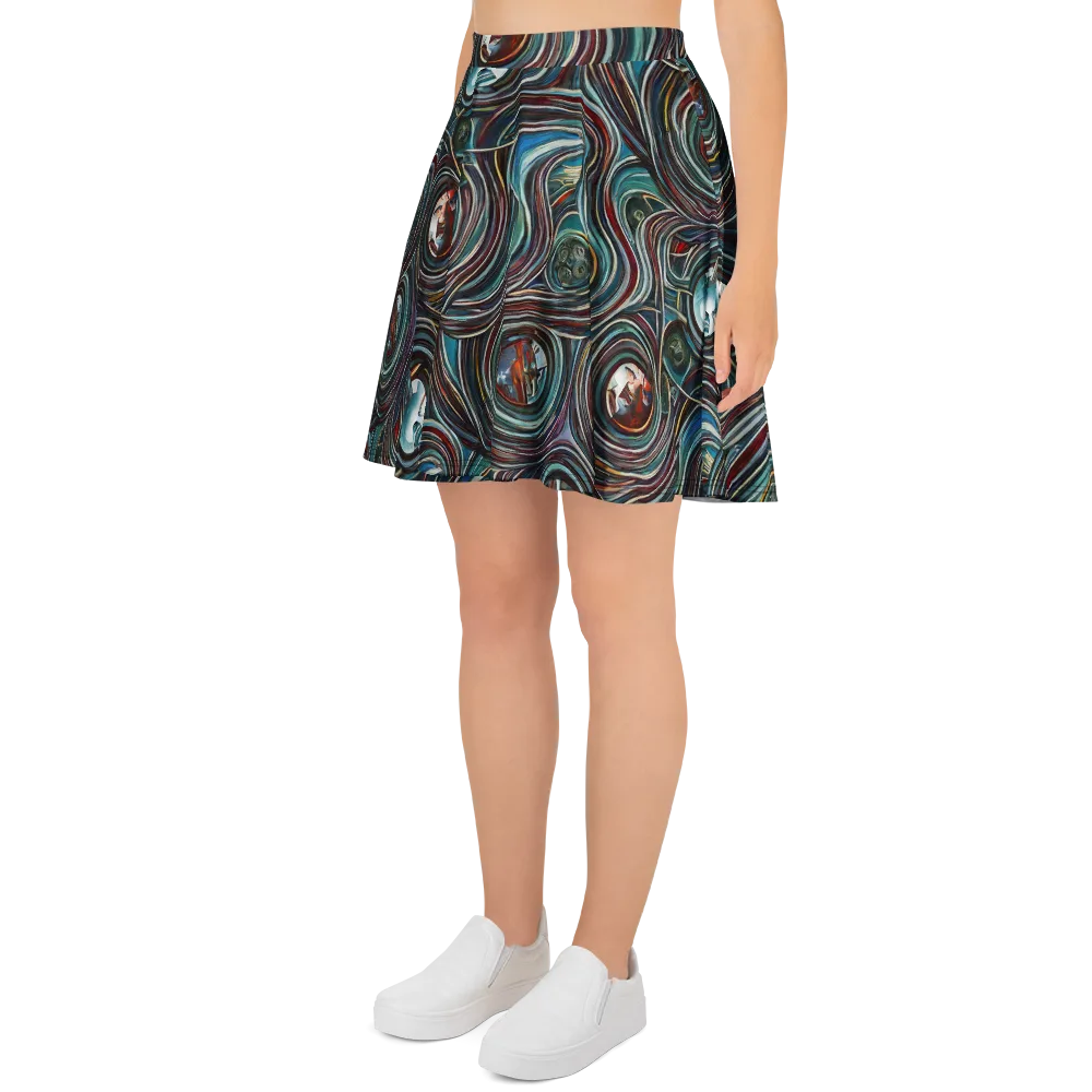 Vortex Portraits on Skater Skirt — Left