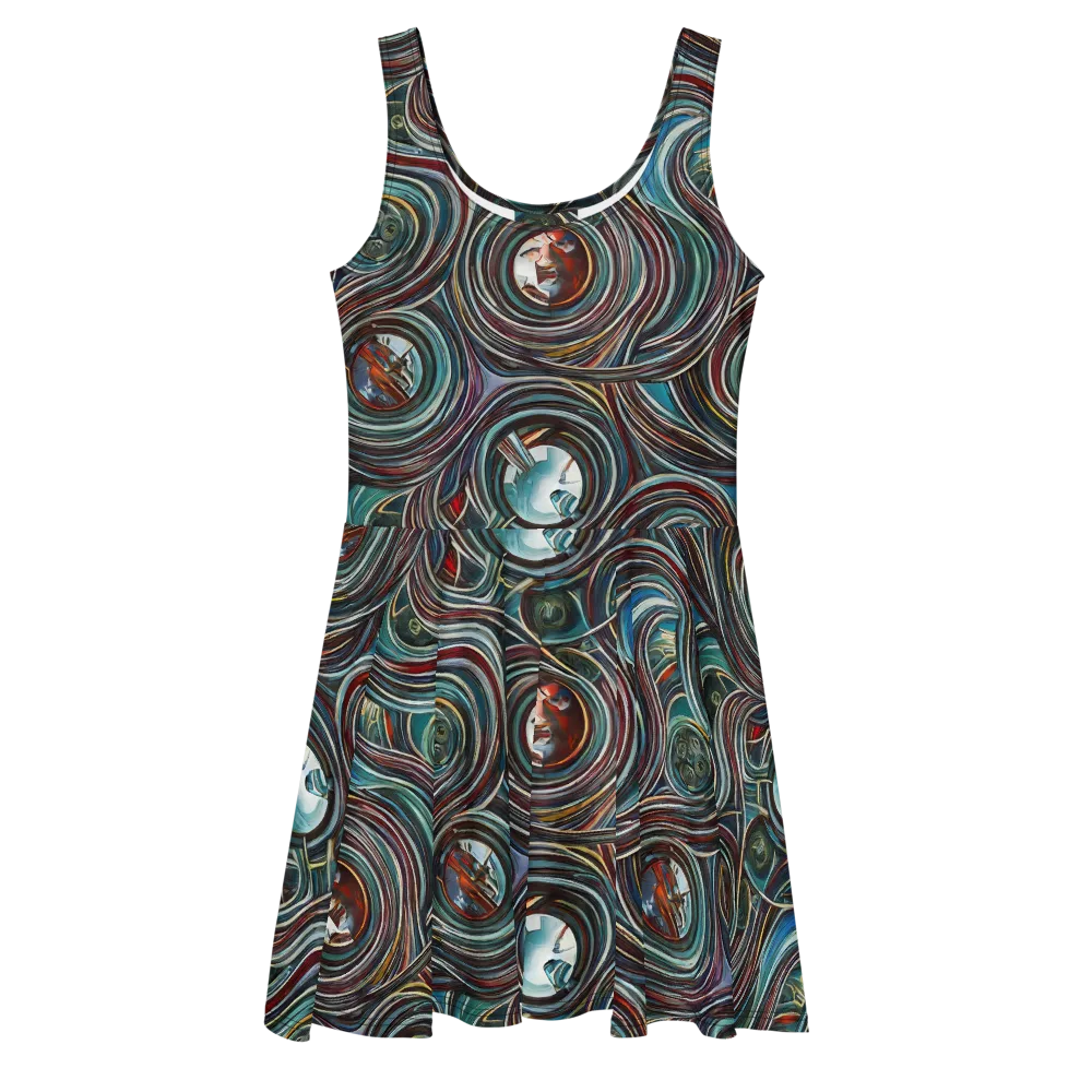 Vortex Portraits on Skater Dress — Front