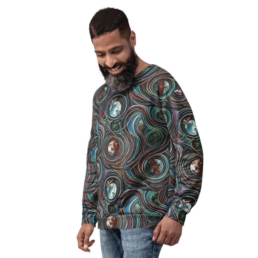 Vortex Portraits on Sweatshirt — Left Front