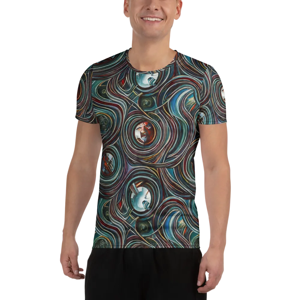 Vortex Portraits on Men's Athletic T-Shirt — Front