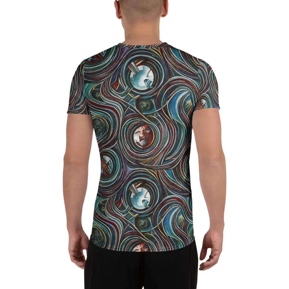 Vortex Portraits on Men's Athletic T-Shirt — Back