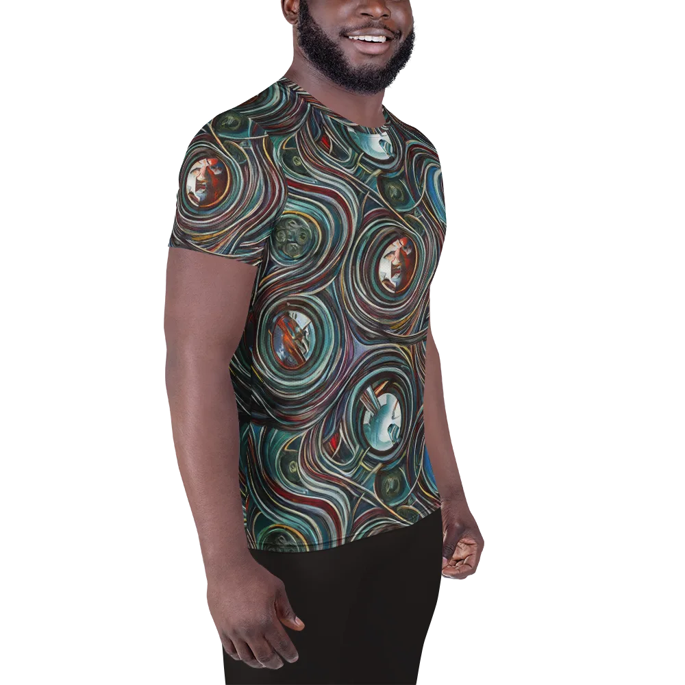 Vortex Portraits on Men's Athletic T-Shirt — Right