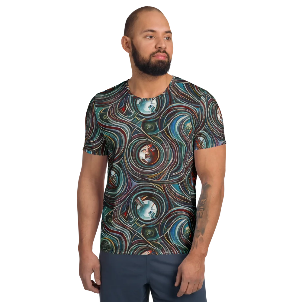 Vortex Portraits on Men's Athletic T-Shirt — Front