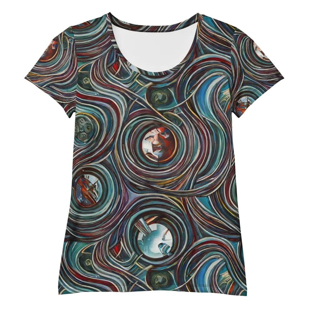 Vortex Portraits on Women's Athletic T-Shirt — Front