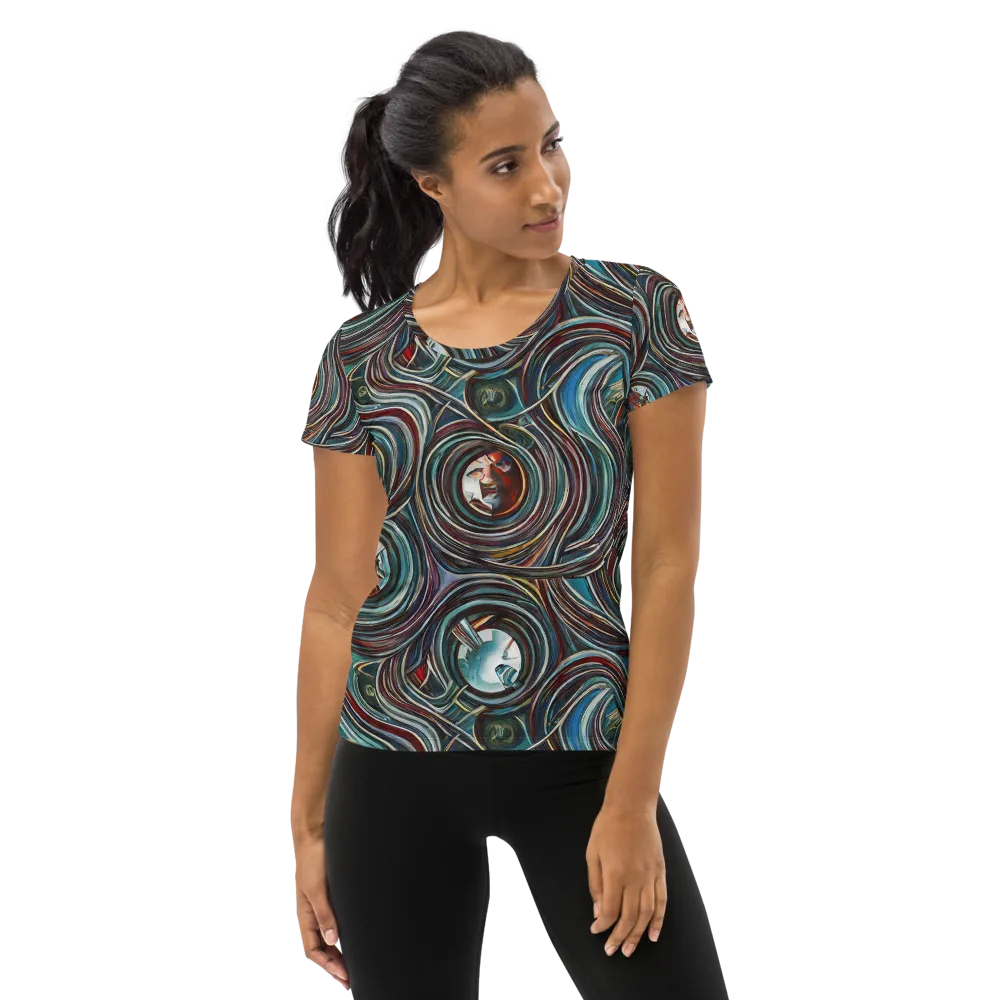 Vortex Portraits on Women's Athletic T-Shirt — Front